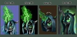 Size: 1554x744 | Tagged: safe, artist:reillyington86, character:queen chrysalis, draw this again
