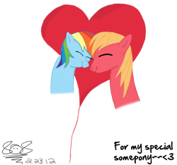 Size: 900x840 | Tagged: safe, artist:aruigus808, character:big mcintosh, character:rainbow dash, species:earth pony, species:pony, ship:rainbowmac, heart, male, shipping, stallion, straight