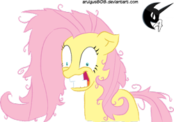 Size: 900x631 | Tagged: safe, artist:aruigus808, character:fluttershy, female, insanity, solo