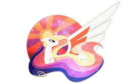 Size: 3553x2350 | Tagged: safe, artist:jazzybrony, character:princess celestia, species:alicorn, species:pony, g4, female, floppy ears, mare, profile, signature, simple background, solo, spread wings, transparent background, wings