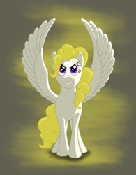 Size: 1496x1920 | Tagged: safe, alternate version, artist:nebulastar985, character:surprise, species:pegasus, species:pony, fanfic:midnight star, abstract background, female, mare, smiling, solo