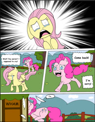 Size: 1024x1322 | Tagged: safe, artist:average-00, character:fluttershy, character:pinkie pie, comic:opposites, crying