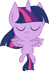 Size: 674x984 | Tagged: safe, artist:silverrainclouds, character:twilight sparkle, character:twilight sparkle (alicorn), species:alicorn, species:pony, chibi, eyes closed, female, flying, mare, simple background, solo, transparent background