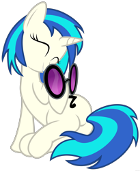 Size: 6417x7833 | Tagged: safe, artist:randomlywhimsical, character:dj pon-3, character:vinyl scratch, species:pony, species:unicorn, .svg available, absurd resolution, eyes closed, female, hooves, horn, mare, plot, simple background, sitting, smiling, solo, sunglasses, teeth, transparent background, vector