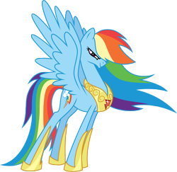 Size: 9116x8849 | Tagged: safe, artist:multiversecafe, character:rainbow dash, species:pegasus, species:pony, absurd resolution, alternate body style, element of loyalty, female, older, simple background, solo, transparent background, vector