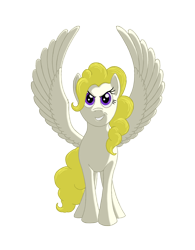 Size: 1496x1920 | Tagged: safe, alternate version, artist:nebulastar985, character:surprise, species:pegasus, species:pony, fanfic:midnight star, background removed, female, mare, mischievous, solo, spread wings, wings