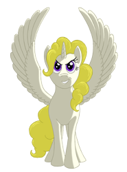 Size: 1424x1920 | Tagged: safe, alternate version, artist:nebulastar985, character:surprise, species:alicorn, species:pony, fanfic:midnight star, background removed, female, mischievous, oh crap, princess surprise, simple background, solo, spread wings, transparent background, wings, xk-class end-of-the-world scenario