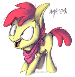 Size: 1083x1104 | Tagged: safe, artist:themarquisofdorks, character:apple bloom, applebuck, rule 63, solo