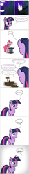 Size: 1300x7790 | Tagged: safe, artist:photonicsoup, character:pinkie pie, character:twilight sparkle, canterlot, comic, ruse, simple background, white background