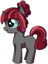 Size: 1400x1850 | Tagged: safe, artist:sitrophe, oc, oc only, oc:black velvet, species:pony, species:unicorn, female, filly, open mouth, simple background, smiling, solo, transparent background