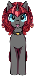 Size: 600x1300 | Tagged: safe, artist:sitrophe, oc, oc only, oc:black velvet, species:pony, species:unicorn, female, looking at you, mare, open mouth, simple background, smiling, solo, transparent background