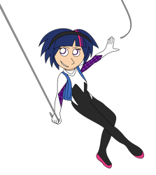 Size: 3144x3520 | Tagged: safe, artist:joeycrick, character:twilight sparkle, species:human, crossover, female, gwen stacy, humanized, marvel, solo, spider-gwen, spider-man, spider-woman