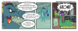 Size: 1200x476 | Tagged: safe, artist:digitaldasherbot, character:crackle, character:dragon lord torch, character:princess ember, species:dragon, episode:gauntlet of fire, g4, my little pony: friendship is magic, chalkboard, comic, dialogue, nuclear, physics, science, speech bubble