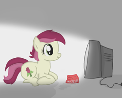 Size: 1280x1024 | Tagged: safe, artist:inkblu, character:roseluck, female, maltesers, solo, television