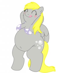 Size: 1059x1280 | Tagged: safe, artist:bunearyk, character:derpy hooves, species:anthro, aderpose, belly, belly button, bikini, clothing, fat, swimsuit