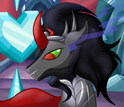 Size: 1024x888 | Tagged: safe, artist:lyricjam, character:king sombra, antagonist, bad guy, crystal empire, crystal heart, male, solo