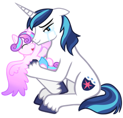 Size: 1461x1390 | Tagged: safe, artist:rose-beuty, character:princess flurry heart, character:shining armor, crying, father and daughter, father's day, liquid pride