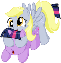 Size: 2040x2120 | Tagged: safe, artist:transparentpony, character:derpy hooves, character:twilight sparkle, species:pegasus, species:pony, ship:twerpy, covering eyes, female, guess who, lesbian, mare, shipping
