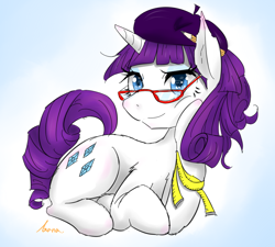Size: 1000x900 | Tagged: safe, artist:kanaowo, character:rarity, female, glasses, solo
