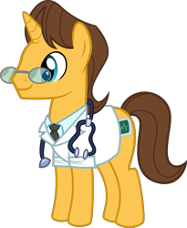 Size: 6571x8000 | Tagged: safe, artist:tajarnia, character:doctor horse, character:doctor stable, species:pony, species:unicorn, episode:read it and weep, g4, my little pony: friendship is magic, absurd resolution, clothing, glasses, male, necktie, shirt, simple background, solo, stallion, stethoscope, transparent background, vector