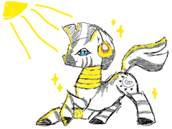 Size: 520x390 | Tagged: safe, artist:serra20, character:zecora, species:zebra, digital art, doodle or die, pretty, shading, simple background, sketch, sun, white background