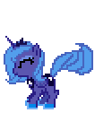 Size: 106x126 | Tagged: safe, artist:distoorted, character:princess luna, desktop ponies, animated, cute, female, happy, hopping, lunabetes, pixel art, pronking, s1 luna, simple background, solo, sprite, transparent background
