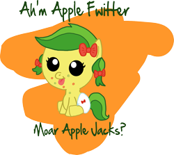 Size: 1479x1319 | Tagged: safe, artist:graciegirl328, character:apple fritter, species:pony, apple family member, baby, baby pony, foal, role reversal, younger