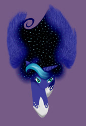 Size: 390x573 | Tagged: safe, artist:pixel-penguin-da, character:princess luna, colored, colored sketch, digital art, female, paint tool sai, perspective, purple background, simple background, solo