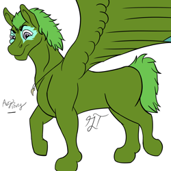 Size: 2000x2000 | Tagged: safe, artist:gabriel-titanfeather, oc, oc only, oc:ga'ala, species:pony, confused, female, giant pony, huge, impossibly large wings, jewelry, macro, mare, necklace, simple background, solo, tall, walking, white background