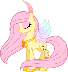 Size: 3542x3730 | Tagged: safe, artist:vanillachama, character:rosedust, species:flutter pony, g1, feather, female, g1 to g4, generation leap, jewelry, peytral