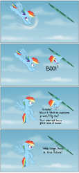Size: 850x1868 | Tagged: safe, artist:vanillaghosties, character:rainbow dash, and that's how equestria was unmade, comic, filly, now you fucked up, ponidox, self ponidox, this will end in timeline distortion, time paradox
