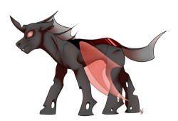 Size: 1941x1321 | Tagged: safe, artist:kobayashi-maruu, oc, oc only, oc:vatonem, species:changeling, angry, male, red changeling, solo