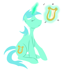Size: 800x950 | Tagged: safe, artist:anxiousshadowpetals, character:lyra heartstrings, female, lyre, magic, music notes, solo
