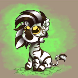 Size: 4724x4724 | Tagged: safe, artist:colourbee, oc, oc only, oc:shansai, species:zebra, absurd resolution, cute, eyelashes, female, filly, gradient background, looking up, sitting, smiling, solo