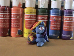 Size: 1152x864 | Tagged: safe, artist:triplerainbowdash, character:rainbow dash, craft, female, photo, prone, sculpture, solo, traditional art