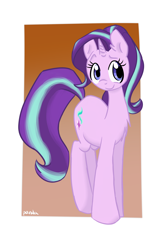 Size: 2000x3000 | Tagged: safe, artist:oliverthepanda, character:starlight glimmer, species:pony, species:unicorn, abstract background, chest fluff, female, smiling, solo