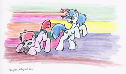 Size: 400x237 | Tagged: safe, artist:the_gneech, species:pony, species:unicorn, anime, dirty pair, ponified