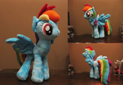 Size: 2942x2037 | Tagged: safe, artist:fire-topaz, character:rainbow dash, irl, photo, plushie, solo