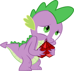 Size: 3000x2876 | Tagged: safe, artist:demigod-spike, character:spike, species:dragon, baby, baby dragon, cute, fire ruby, gem, green eyes, heart shaped, high res, holding, looking up, male, nervous, simple background, solo, spikabetes, transparent background, vector
