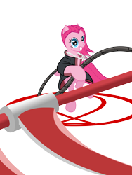 Size: 6000x8000 | Tagged: safe, artist:randomlywhimsical, character:pinkamena diane pie, character:pinkie pie, species:earth pony, species:pony, absurd resolution, bipedal, clothing, female, grin, hidan, jewelry, kusarigama, mare, naruto, necklace, simple background, smiling, solo, transparent background, weapon