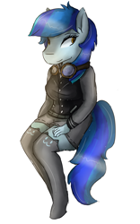 Size: 1200x1920 | Tagged: safe, artist:obsidianocelot, oc, oc only, oc:stormy skies, species:anthro, species:pony, species:unguligrade anthro, cat socks, clothing, female, goggles, mare, simple background, solo, white background