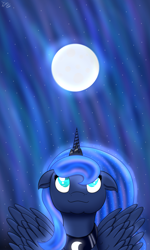 Size: 1280x2133 | Tagged: safe, artist:tlmoonguardian, character:princess luna, female, floppy ears, full moon, moon, solo, winter solstice