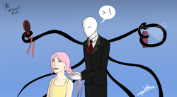 Size: 2433x1330 | Tagged: safe, artist:angelpony99, character:fluttershy, species:human, braiding, crossover, cute, hairbrush, hairspray, humanized, not shipping, redrawn, ribbon, slenderman