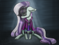 Size: 3850x2975 | Tagged: safe, artist:zombiecupcake101, character:coloratura, character:countess coloratura, episode:the mane attraction, g4, my little pony: friendship is magic, clothing, female, sad, signature, sitting, solo, veil