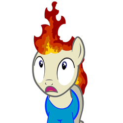 Size: 800x800 | Tagged: safe, artist:treforce, oc, oc only, oc:treforce, on fire, simple background, solo, transparent background