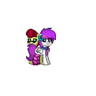 Size: 400x400 | Tagged: safe, artist:lullabytrace, oc, oc only, oc:aces high, oc:lavanda, pony town, animated, chewing, clothing, gif, looking at each other, nom, simple background, smiling, socks, striped socks, transparent background