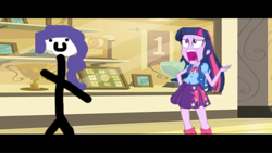 Size: 1366x768 | Tagged: safe, artist:zxinsanity, character:rarity, character:twilight sparkle, my little pony:equestria girls, alternate universe, eqg promo pose set, equestria girls: the parody series, stick figure, twiscream