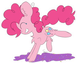 Size: 1480x1200 | Tagged: safe, artist:twittershy, character:pinkie pie, eyes closed, female, food, smiling, solo, sprinkles