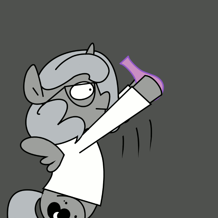 Size: 700x700 | Tagged: safe, artist:frisky, character:princess luna, moonstuck, animated, ask genie twilight, bottle, clothing, egophiliac-ish, female, filly, genie, gif, glasses, lab coat, partial color, science woona, shaking, this will end in tears, woona, woonoggles, younger