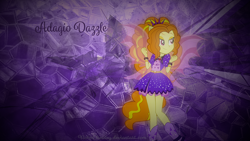 Size: 1366x768 | Tagged: safe, artist:robocheatsy, character:adagio dazzle, equestria girls:rainbow rocks, g4, my little pony: equestria girls, my little pony:equestria girls, clothing, dress, female, jewelry, lidded eyes, pendant, smiling, solo, text, wallpaper, winged humanization, wings